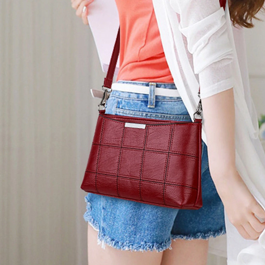 Luxury Leather Messenger Bags Women Clutch Mini Crossbody  Phone Coin Shoulder Bag Female Large Capacity Ladies Purse Zipper 820