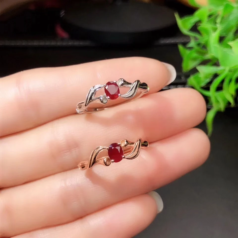 

classic red ruby gemstone ring for women silver jewelry natural gem silver ornament girl birthday party anniversary gift ring