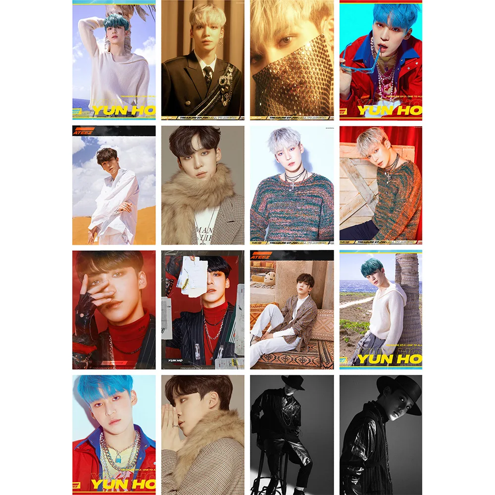 16 шт./компл. Kpop Ateez фотоальбом фото ломо карты плакат K-pop ATEEZ c Новые поступления YEO SANG MINGI - Цвет: YUN HO