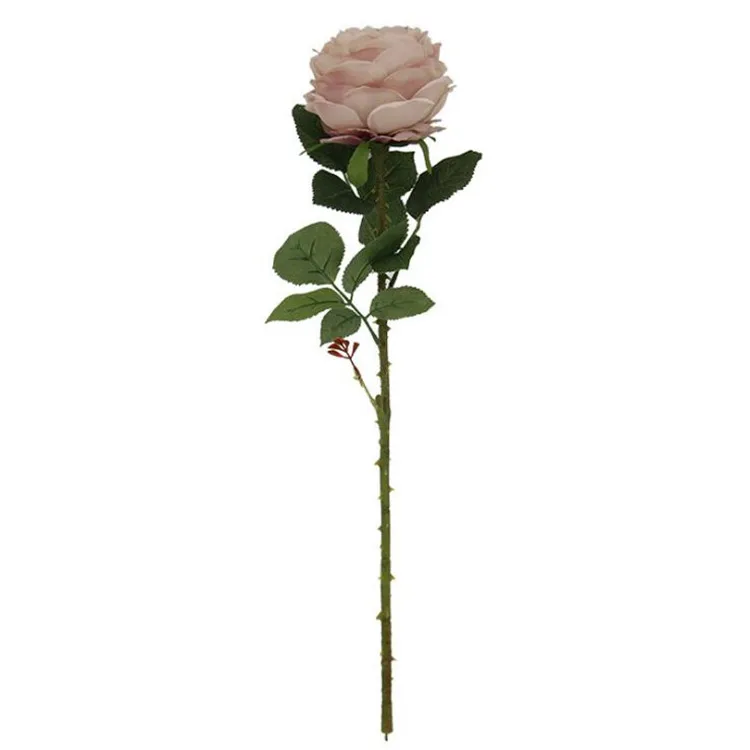 10Pcs European Fake Single Stem Round Rose 21.26" Length Simulation Melaleuca Roses Wedding Home Decorative Artificial Flowers