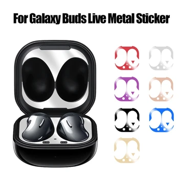 

Colorful Protective Sticker Skin Metal Dust Guard Sticker Dust-proof Ultra-Thin Cover For Samsung-Galaxy Buds Live Charger Box
