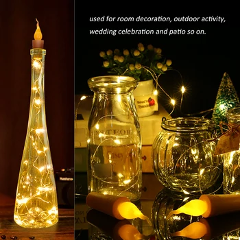 

21LED Cork Starry Fairy Copper Wire led light string 2 Meters Garland for Party Festival Wedding Waterproof Wine Bottle lights