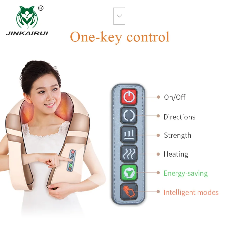 JinKaiRui U Shape Electrical Shiatsu Body Shoulder Neck Massager Back Infrared 4D kneading Massage Car Home Best Gift HealthCare 2