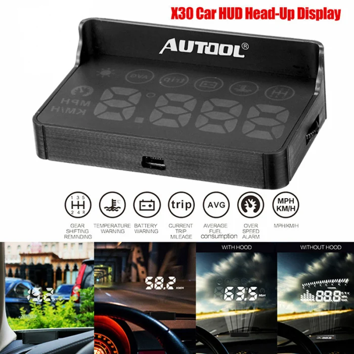 X30 автомобильный HUD OBD дисплей Автомобильный спидометр Умный Цифровой Авто универсальный дисплей метр