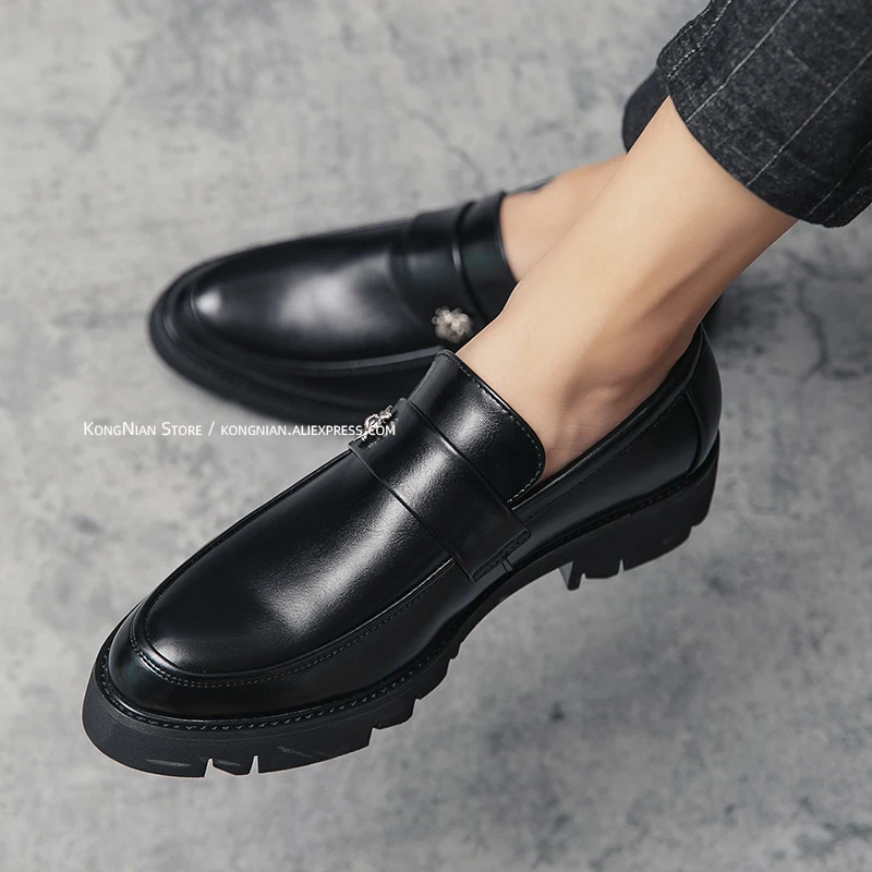 

Spring&Autumn leather shoes men British style yuppie men shoes low cut slip-on loafer black men shoes usual casual shoes men