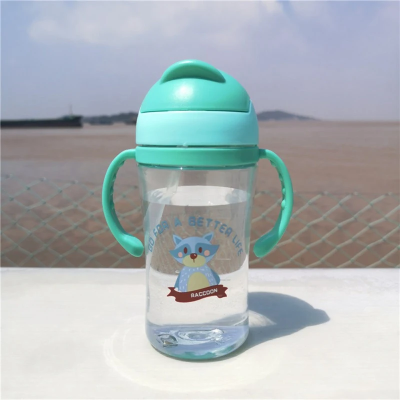 Детские Обучающие бутылки для питьевой воды кормления чашки с ручками и ремнем новорожденных детей мультфильм непротекающая чашка