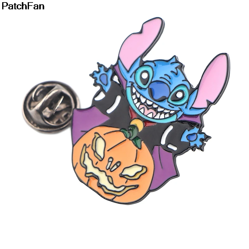 Patchfan stitch halloween Zinc tie cartoon Funny Pins backpack clothes brooches for men women hat decoration badges medals A2499