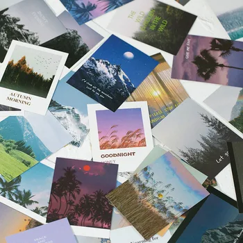 

55 Pcs/Set Ins Style Material Paper Cute Travel Postcard Cards Scrapbooking/Card Making/Journaling Project DIY Diary Decoration