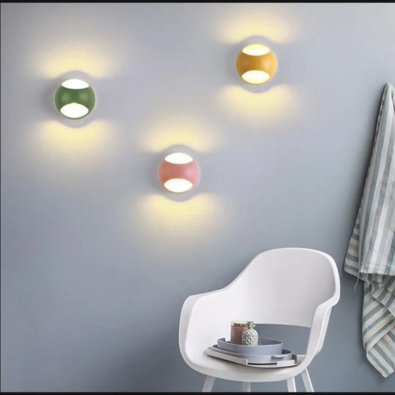 

GSKGYXGS LED Wall Lamps 5W Living Room Light Fixtures Indoor Wall Lights Chromatic Background Kid Room Stair Mirror Lighting