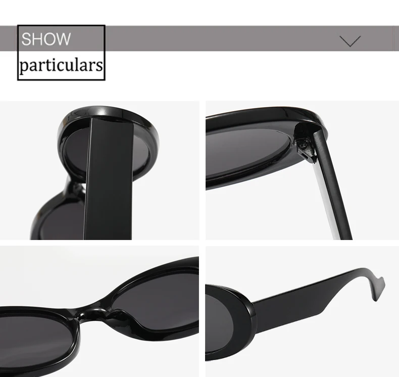OEC CPO Vintage Oval Sunglasses Women Brand Designer Small Frame Sun Glasses Female Retro Black Yellow Round Eyewear UV400 O881