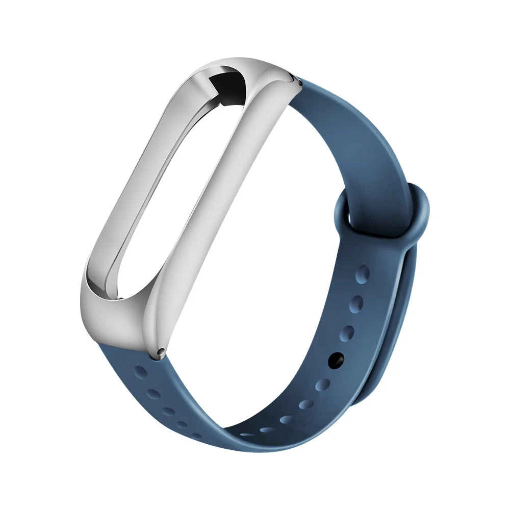 Для Xiaomi Mi Band 3 Силиконовый Браслет ремешок для часов металлический двойной цвет сменный ремешок для Xiaomi Mi Band 4 - Цвет: F