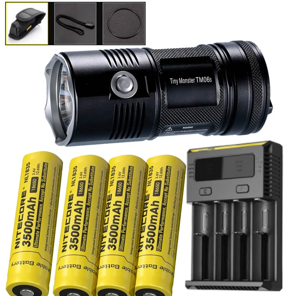 TM06S 4X NL1835 I4 NITECORE TM06S ручной прожектор 4 × CREE XM-L2 U3 светодиоды Макс 4000 люмен фонарик луч бросок 359 м уличный фонарь для sear - Испускаемый цвет: TM06S 4X NL1835 I4