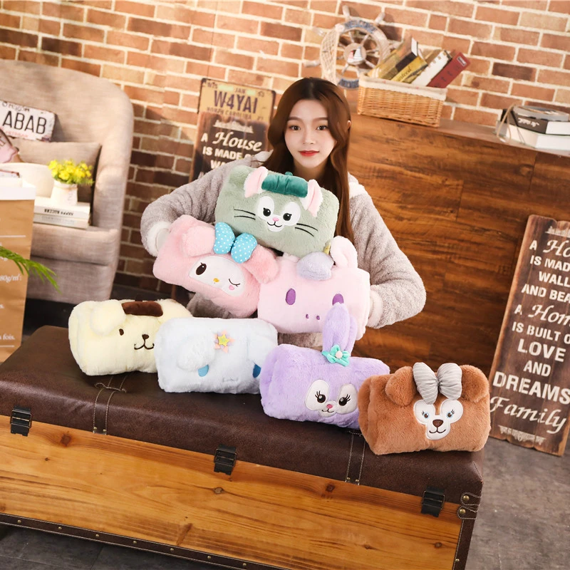 Birthday Gift Cute Rabbit Cartoon Plush Toys Hand Warmer Cartoon Animals Soft Hand Hold Warm Plush Cotton Cushion Pillow