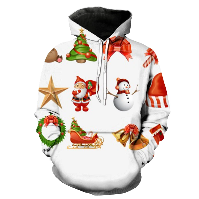 

Мужская Рождественская Толстовка с капюшоном, Мужская модель с 3D-принтом, Модный пуловер с капюшоном в виде снеговика, детская одежда, мужские топы