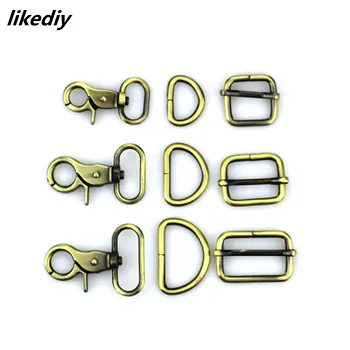 

9 sets/lot Bronze purse hook Inner diameter 20 mm 25 mm 32 mm Lobster buckle + D ring + square buckle bag accessories 3 sizes