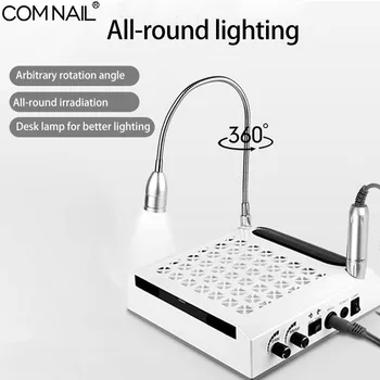 

4 in 1 Manicure machine 80W Powerful Nail Dust Collector Filter Nail Drill Machine With Lighting Lamp Mulifuntional Nial Machine