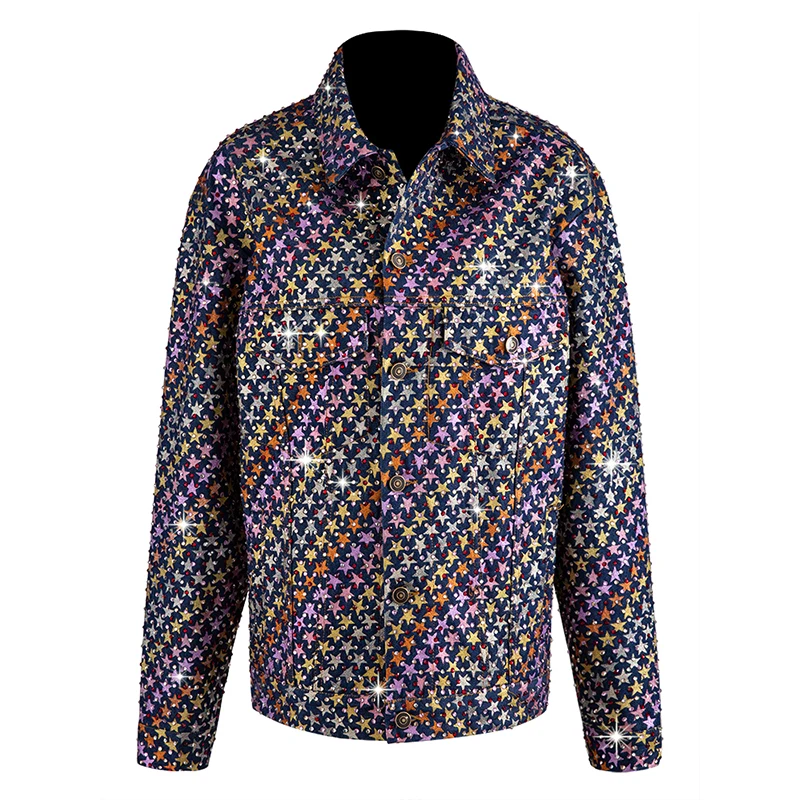 HIGH STREET новейшая 2019 Дизайнерская куртка Женская Стразы из бисера цвета Звезда