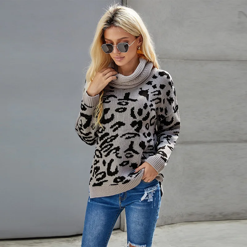 

Autumn and winter new women's Pullover knitting high collar long sleeve warm knitted sweater 272100