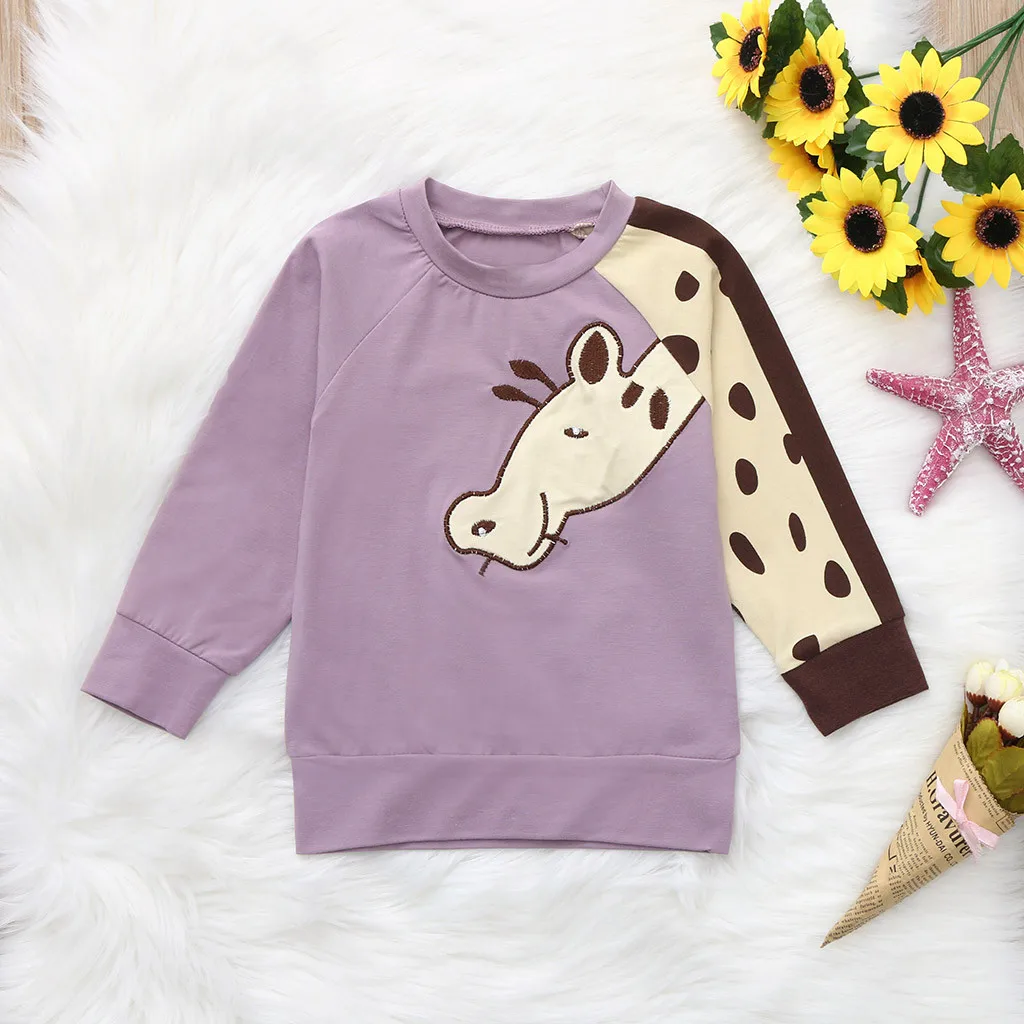 Г., Лидер продаж, Рождественская одежда топы с рисунком жирафа для маленьких мальчиков и девочек, футболка, комплекты,#20