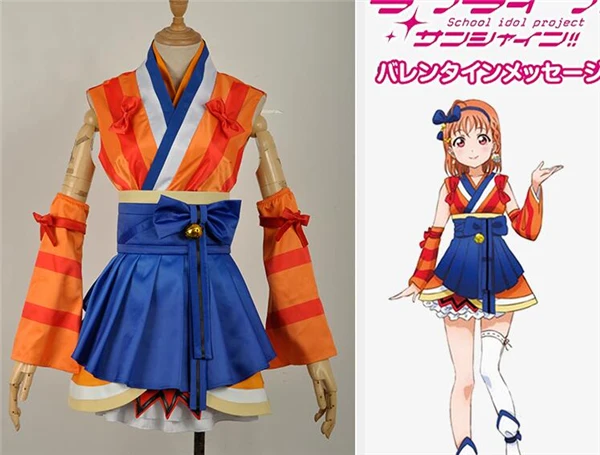 Аниме одежда Love Live Sunshine Aqours Takami Chika Mijuku Dreamer кимоно Косплей Костюм A |
