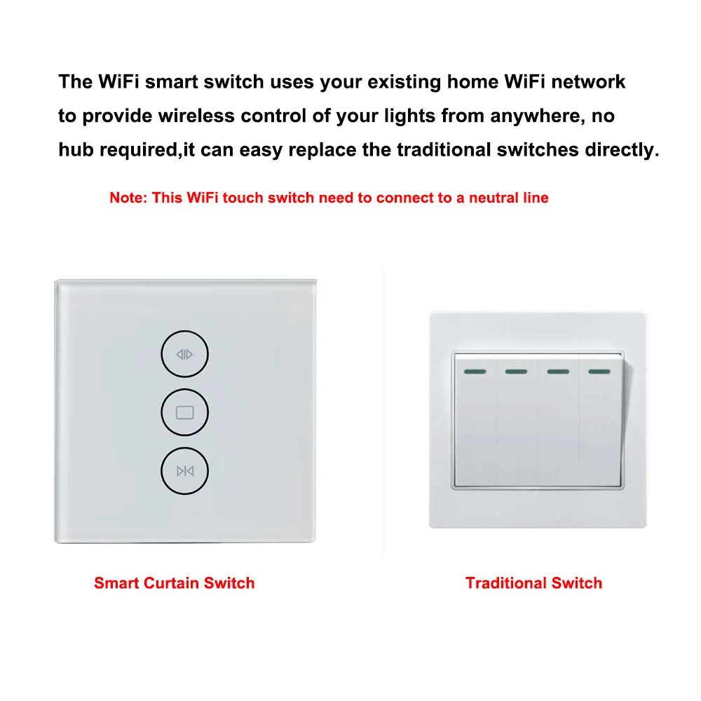 WiFi умный переключатель для штор Голосовое управление для электрических моторизованных штор жалюзи работает с Alexa и Google Home