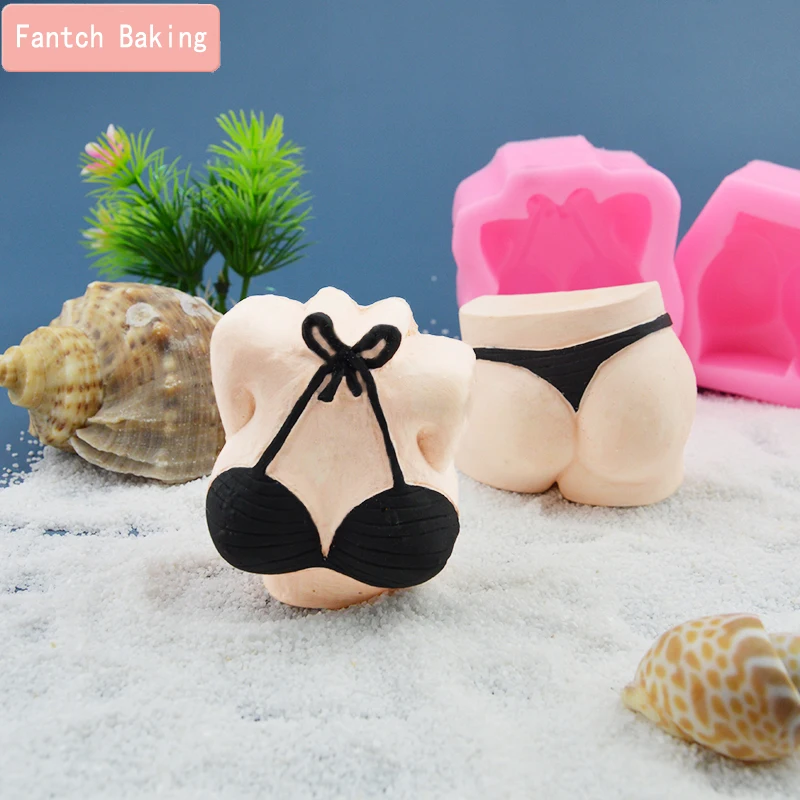 Sexy Bikini Bosom Bra shape 3D Silicone Fondant Cake Mold For Soap Cupcake Jelly Candy Chocolate Decoration Baking Tool | Дом и сад