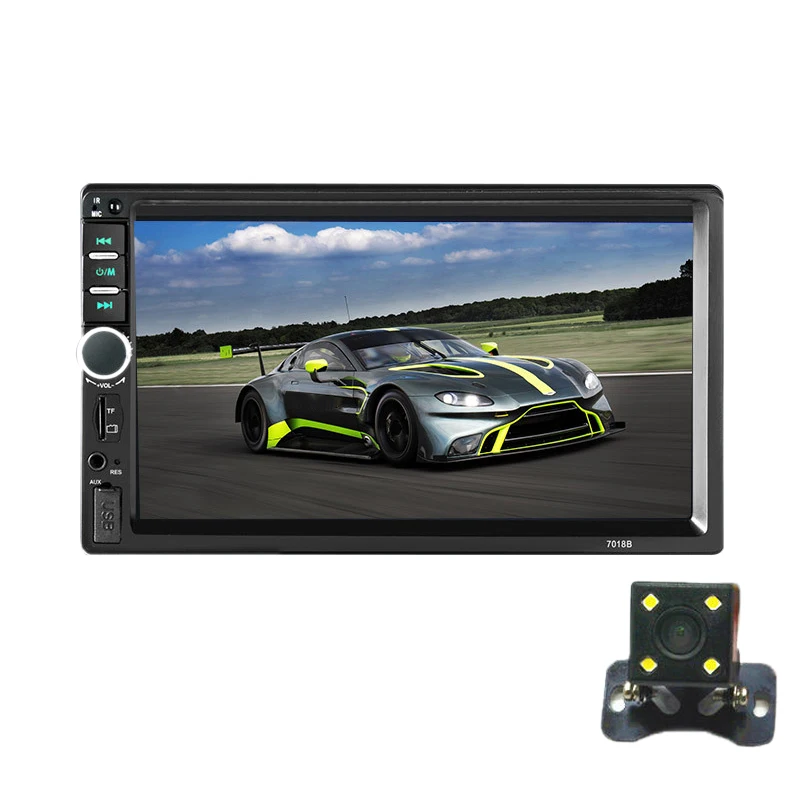 2 Din Car MP5 Player Bluetooth 7 Inch LCD Press Screen Multimedia Radio Support Rear View Camera 7018B | Автомобили и мотоциклы