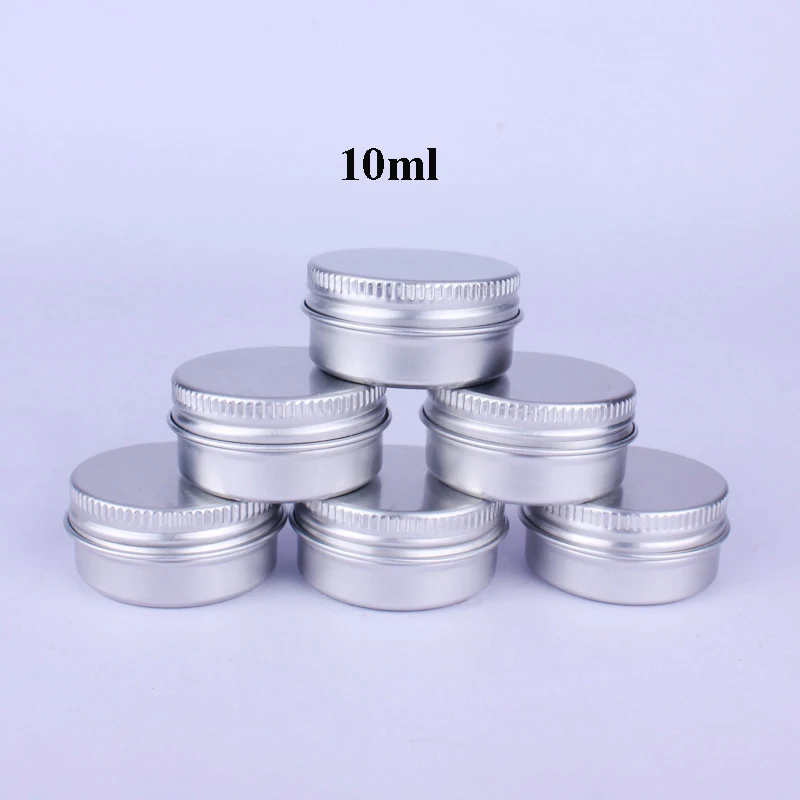 

10g/10ml Mini Sample Aluminum Cream Jar Pot Nail Polish Face Highlighter Powder Empty Cosmetic Metal Containers, 200pcs/lot