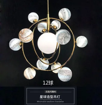 

Post Modern Lighting Creative Personalized Dining Room Bedroom Children's Glass Planet Wandering Earth Nordic Chandelier