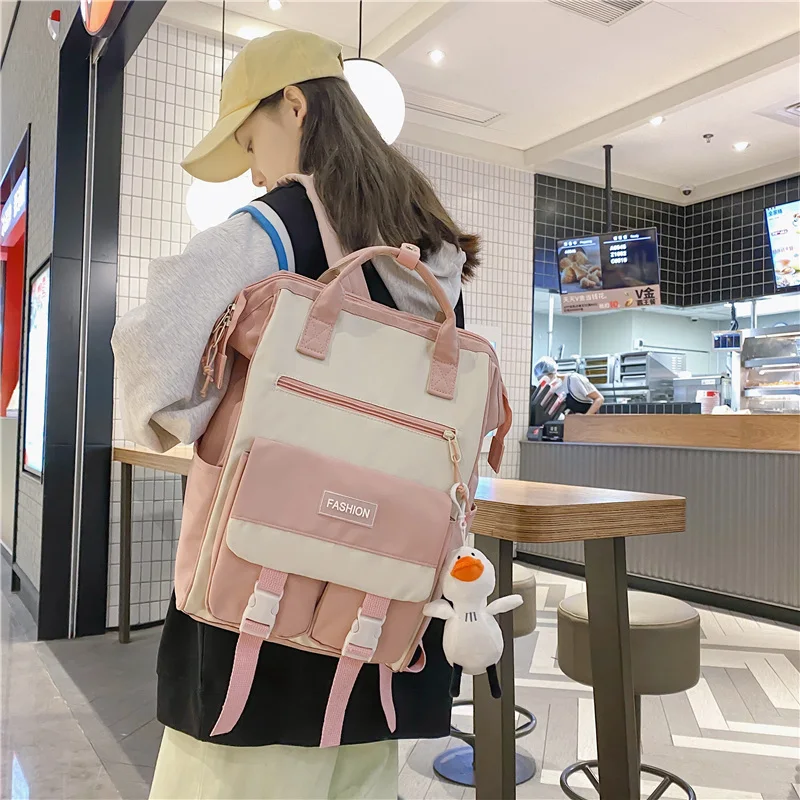 Girl New Cute Waterproof Travel Female Rucksack  Nylon Mommy Bag Ladies Kawaii Backpack Fashion Women Laptop Trendy College Bags