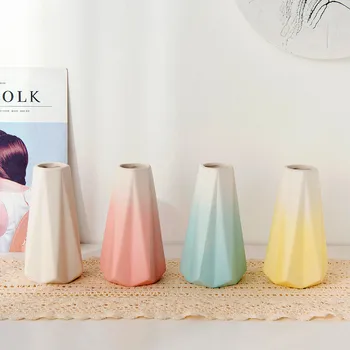 

Decorative geometry Vases Ceramic Minimalist Home Decoration Gifts Nordic Ceramic Vase Furnishings Living Room desktop Decor