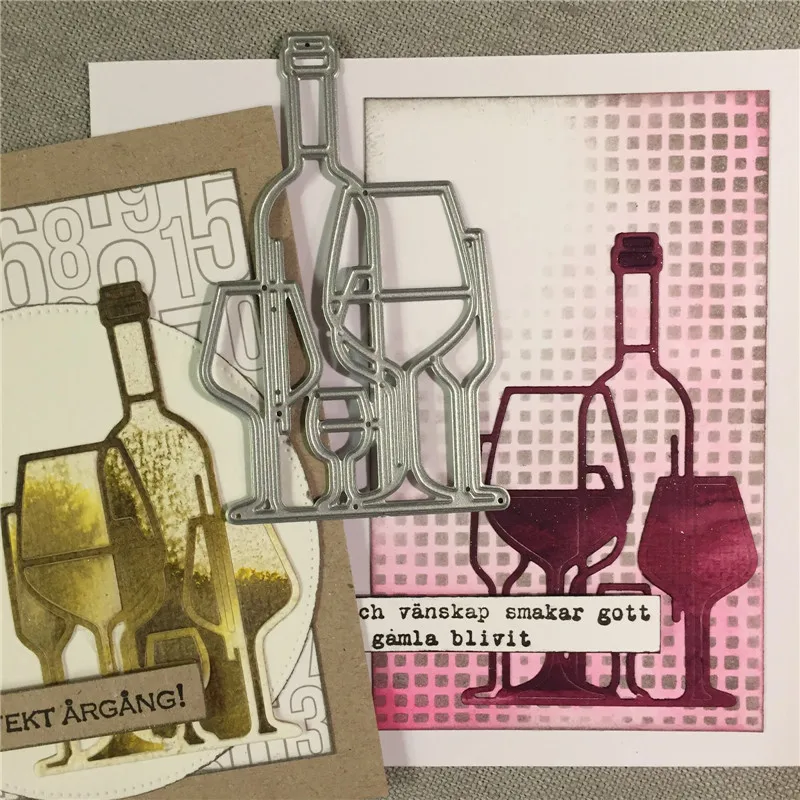 

GJCrafts Bottle-Of-Wine Dies Metal Cutting Dies for Card Making Scrapbooking Album Embossing Paper Stencil Craft New 2019 Dies