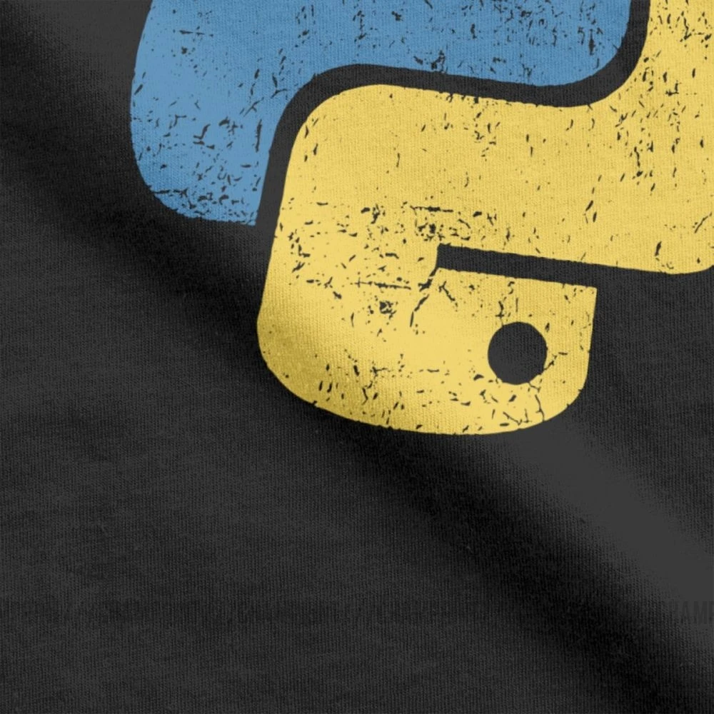 Tanie W stylu Vintage Python t shirt męski wycięcie pod szyją bawełna T koszula znajdujących się w trudnej sytuacji programowania programista programista Tee ubranie plus size