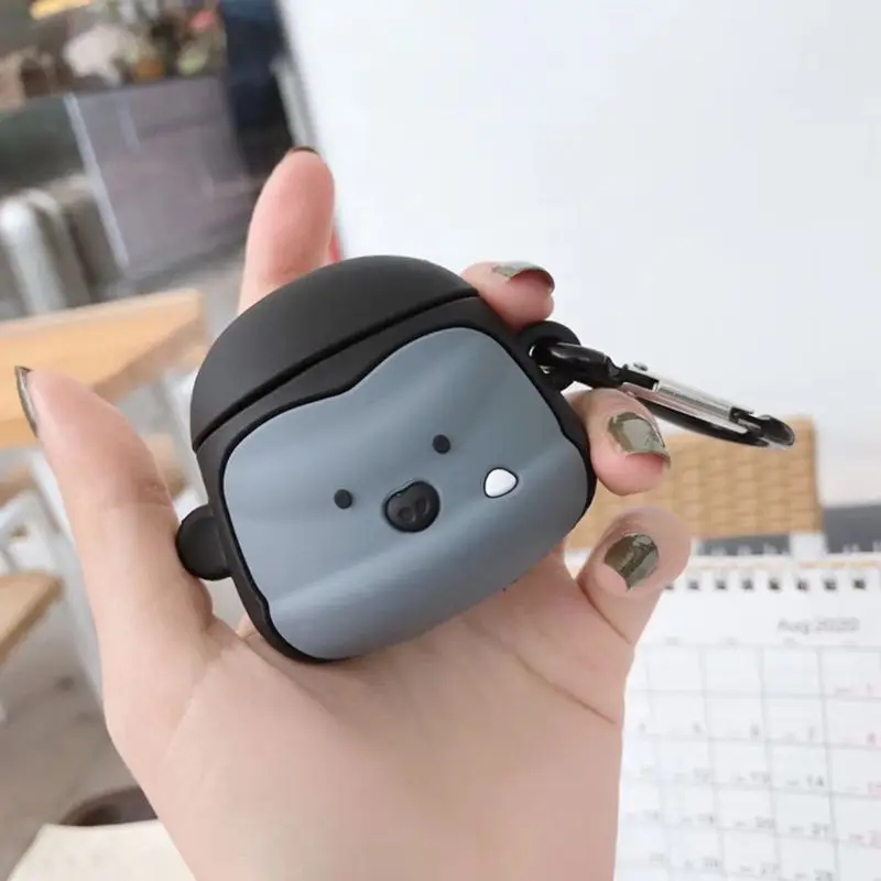 Уникальный защитный силиконовый чехол Gorilla с карабином для Airpods 1/2 Kit