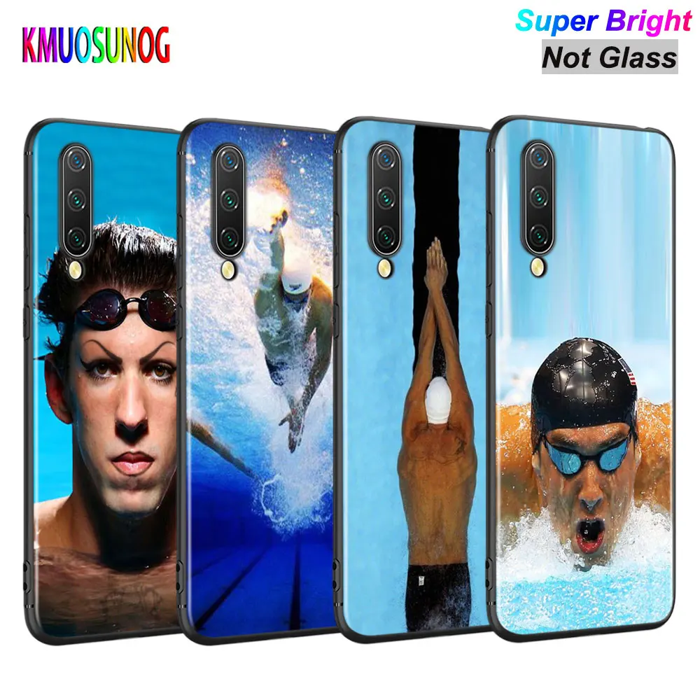 

Black Cover Michael Phelps Swimming for Xiaomi Mi A3 A2 A1 5X 6X 6 8 Lite 9 9SE CC9 F1 9T 9TPro Play Phone Case
