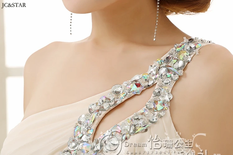 Свадебное платье для вечеринки, популярное шифоновое платье трапециевидной формы на одно плечо с кристаллами, 15 цветов, платья подружки невесты размера плюс на заказ, vestido madrinha