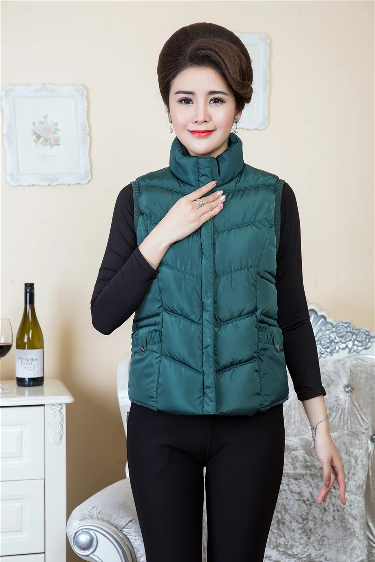 Emerald Зимние жилеты, женский жилет, большой размер 5XL, теплый жилет, корейский стиль, на молнии, для девушек, стеганый короткий жилет, пуховик - Цвет: Emerald