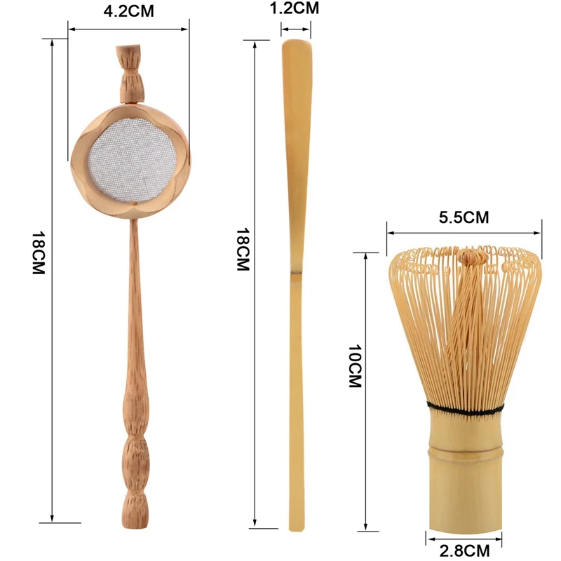 Натуральный Бамбуковый ситечко для чая веничек для чая «маття» кисть зеленый чай венчик для пудры совок набор чайной посуды набор кухонных принадлежностей 3 шт