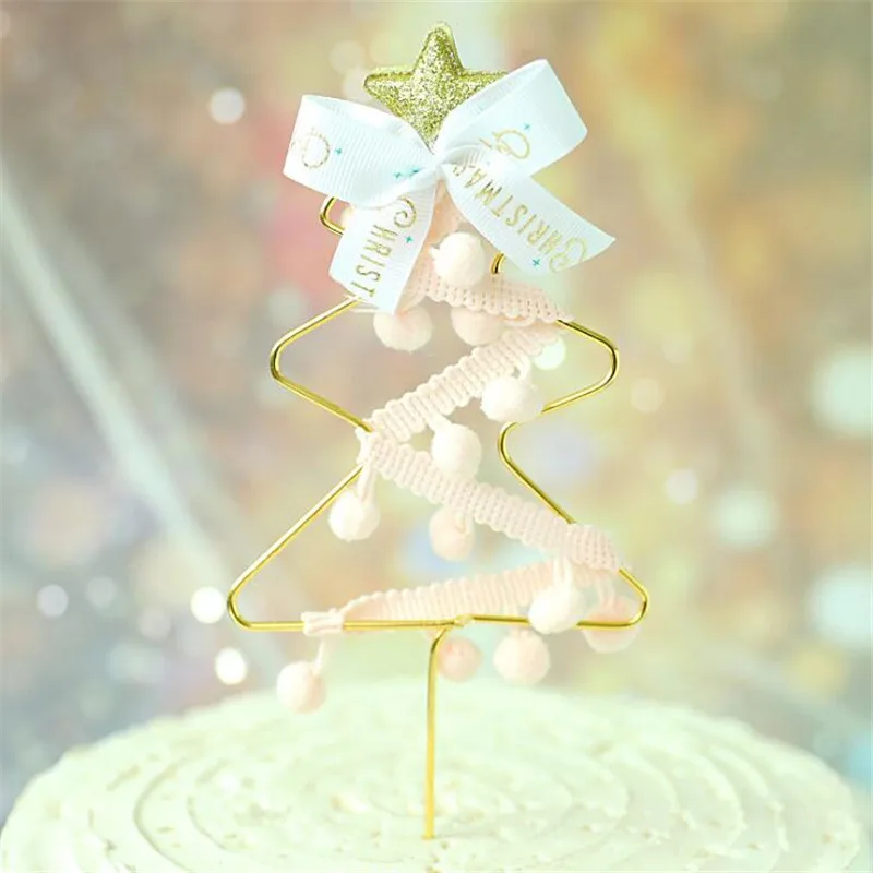 1PC Handmade DIY Christma Cake Decorating Cake Insertion Frag Wedding Birthday Engagement Festival Cake Suppliers Merry Christma - Цвет: color 3