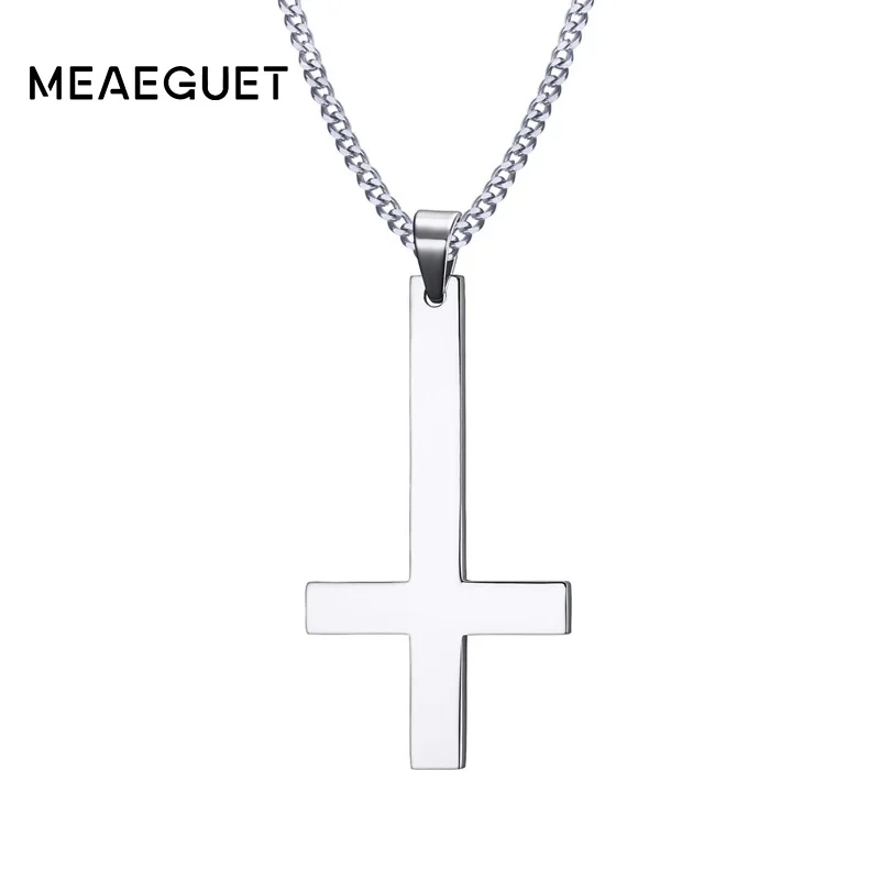 Meaeguet Нержавеющая сталь Перевернутый крест перевёрнутый Санкт Питер кулон
