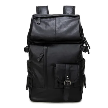 

Laptop Backpack Men Shoulder Bag PU Leather Travel Backpack School Male Bag Large Capacity Backpack Notebook Rucksack Black B230