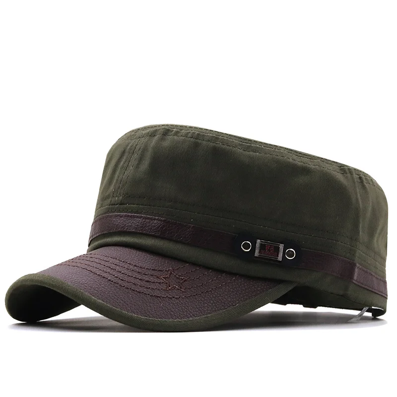Military Hat Cotton Snapback Cap Men 
