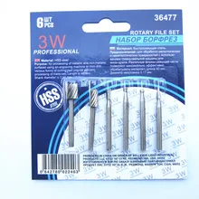 Электрическая шлифовальная машина аксессуары 6 шт. высокоскоростной стальной резак набор(роторные заусенцы) Столярный Фрезерный резак щелевая гравировка Carv