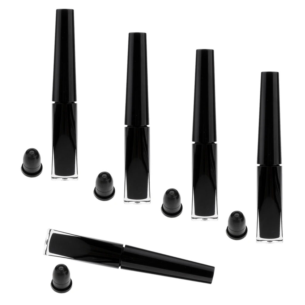 5PCS 3ML Black Travel Vials Refillable Empty Plastic Eyeliner Vials Bottle Container Eyelashes Cream Oil Tube Mascara Tubes