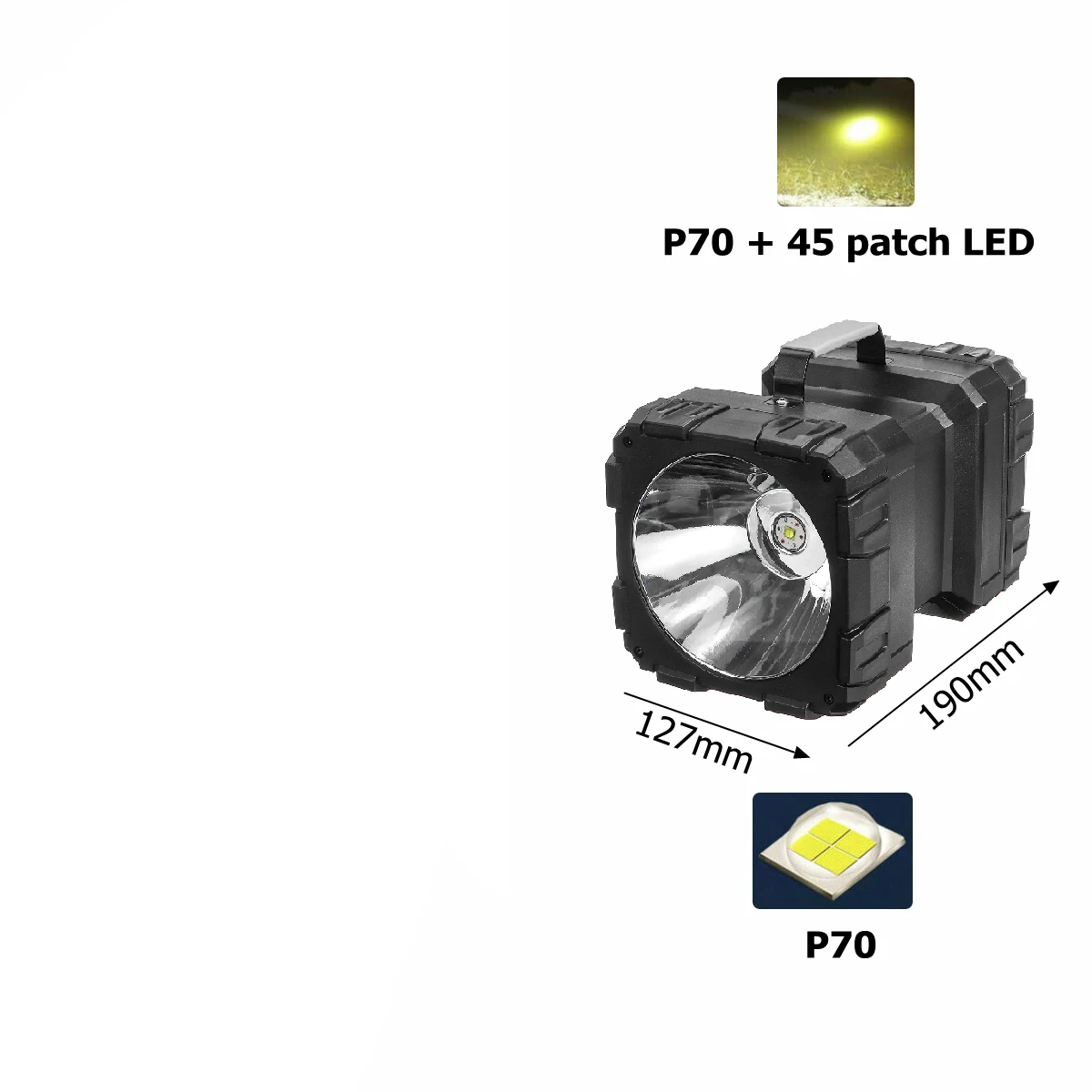 A 90000lm Smuxi Portable Work Lamp L2P70 COB LED Double Head Glare Searchlight flashlight Worklight 4 modes Rechargeable use 32650 - Испускаемый цвет: A