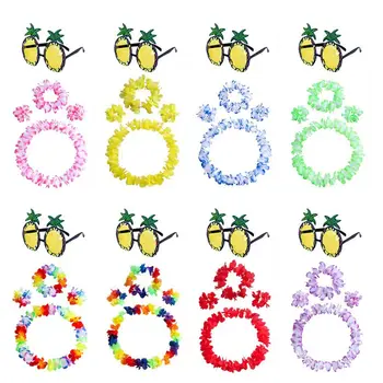 

Pineapple Sunglasses Wreath Garland Hawaiian Tropical Beach Party Props Decor New