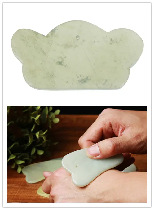 Natural Jade Guasha Board Massager Scraching face Eyes Scraping guasha SPA Massage Tool Acupoints Plate Beauty Body Care