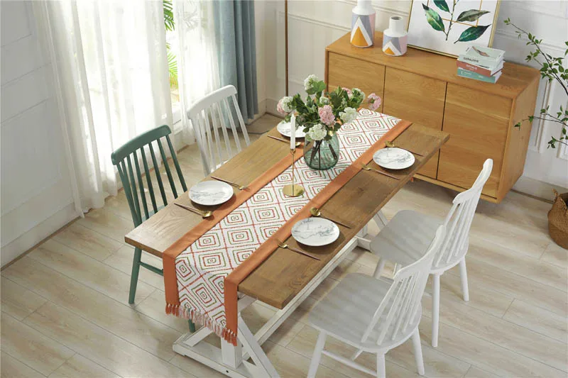 Bohemian Table Runner Vintage Long Desk Runners for Wedding Party Tablecloth With Tassels Home Decor