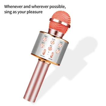 

Wholesale WS858 Wireless Microphone Professional Bluetooth Consender Handheld Microphone Karaoke Microphone 100PCS/lot