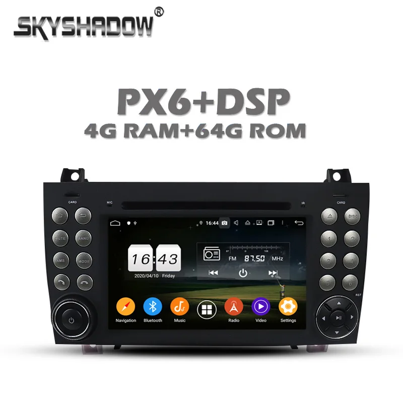 Автомобильный беспроводной DVD-плеер Carplay PX6 Android 11 4G + 64 Гб радио GPS Bluetooth 5 0 для Benz SLK
